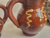 Sugar and Creamer Set with Squiggles and Dots Pattern