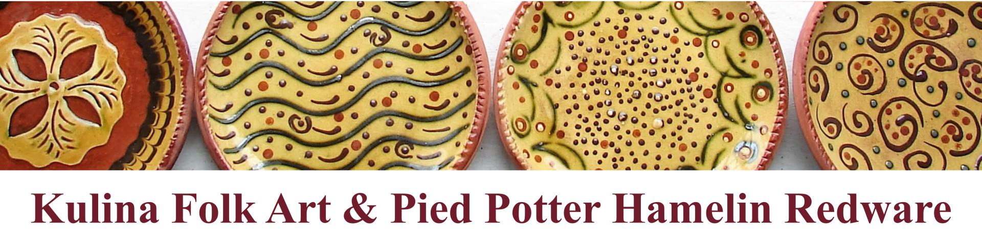 Pied Potter Hamelin & Kulina Folk Art American redware