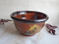 Custom Order Pied Potter Hamelin Redware 10" Bowl, Spangles and Daubs