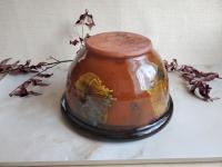 Custom Order Pied Potter Hamelin Redware 10" Bowl, Spangles and Daubs