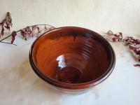 Redware 6 in Bowl with Spangles and Daubs Decoration