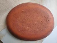 Redware Oval Platter with Leaping Hare Motif
