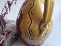 Redware Soap/Lotion Dispenser (a) Sgraffito Decorated