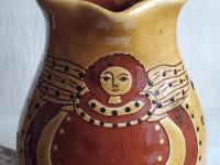 Redware Pitcher, Angel with Wings Sgraffito Motif