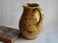 Redware Pitcher, Angel with Wings Sgraffito Motif