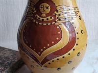 Redware Pitcher, Angel with Wings Sgraffito Motif