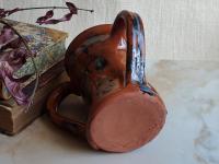 Redware Tyg with Gray Accents