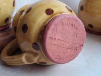 Redware Mug with Brown Polka Dots