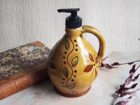 Redware Lotion Dispenser Sgraffito Decorated Kulina Folk Art