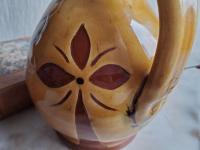 Redware Soap/Lotion Dispenser (c) Sgraffito Decorated