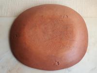 Redware Shallow Trencher, Angel with Wings Motif