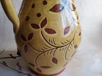 Redware Pitcher, Ivy Leaf Sgraffito Motif