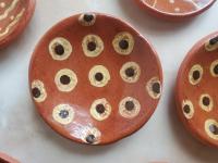 Miniature Redware Plates (4) with Slip Patterns