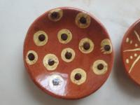 Miniature Redware Plates (2) with Slip Decoration