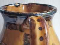 Large Redware Pitcher, Angel with Wings Sgraffito Motif