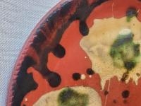 Redware 9 in. Plate with "Spangles and Daubs" Motif (a)