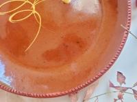 Redware 11 in. Plate with "Feather" Motif