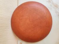 Redware 11 in. Plate with "Feather" Motif