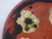 Redware 9 in. Plate with "Spangles and Daubs" Motif (b)