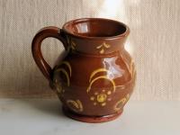 Redware Mug with Slipware Motif