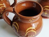 Redware Mug with Slipware Motif