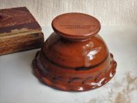 Redware Footed Bowl Black Pattern - Burnt Mustard BOC Timer Pillar - Red Berries Candle Ring
