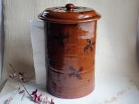 Redware Paper Towel Holder with Black Accents and Lead Free Glaze