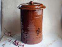 Redware Paper Towel Holder with Black Accents and Lead Free Glaze