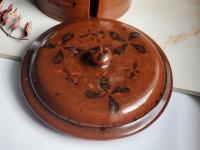 Redware Paper Towel Holder with Black Accents and Lead Free Glaze