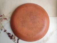 Custom Order Kulina Folk Art Redware Platter/Charger, Leaping Hare Motif