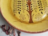 Custom Order Kulina Folk Art Redware Platter/Charger, Tree of Life with Flowers Motif