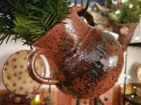 Redware Pottery Strainer with Lead Free Glaze