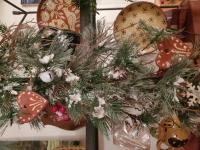 Rusty Bells 4ft Garland with Redware Mini Heart Ornaments