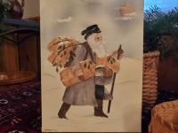 Original Painting on Canvas of Santa Delivering Presents by Gladys Desmond