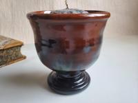 Primitive Votive Candle Holder, Wheel-Thrown Redware by Pied Potter Hamelin