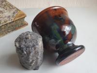 Primitive Votive Candle Holder, Wheel-Thrown Redware by Pied Potter Hamelin