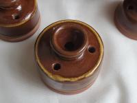Large Redware Inkwell with Slip Decoration