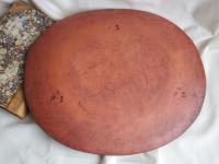 Redware Oval Platter with Slipware Pattern