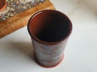 Redware Utensil Jar with Spangles