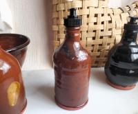Redware Soap or Lotion Pump Dispenser, Handmade by Rick of Pied Potter Hamelin, Featuring Spangles