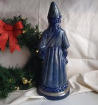 Vintage Beaumont Brothers Pottery Stoneware Belsnickel, Salt-Glaze Finish, Cobalt Blue, 16 in. Tall