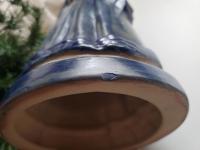 Vintage Beaumont Brothers Pottery Stoneware Belsnickel, Salt-Glaze Finish, Cobalt Blue, 16 in. Tall