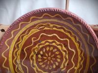 Redware Plate 9 in. with Aged Look and Speckled Details by Pied Potter Hamelin