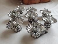 Rustic Vintage Candleholders, Set of 8, Tarnished Silver Finish, Christmas Tree Decor