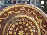 Redware Plate 9 in. with Aged Look and Speckled Details by Pied Potter Hamelin