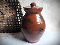 Redware 8 in Jar with Spangles by Pied Potter Hamelin