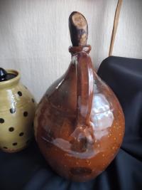 Redware Jug with Black Dapples and Spangled Decoration