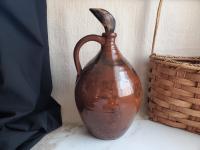 Redware Jug with Black Dapples and Spangled Decoration