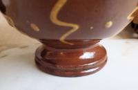 Handmade Redware Fruit Bowl with Unique Squiggles & Dots, Pied Potter Hamelin