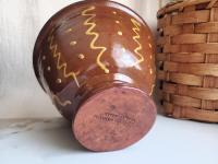 Handmade Redware Fruit Bowl with Unique Squiggles & Dots, Pied Potter Hamelin